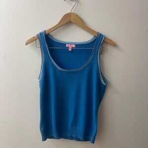 Lilly Pulitzer Womens 100% Cotton Shell Sweater Tank Blue Beachwear Resort M